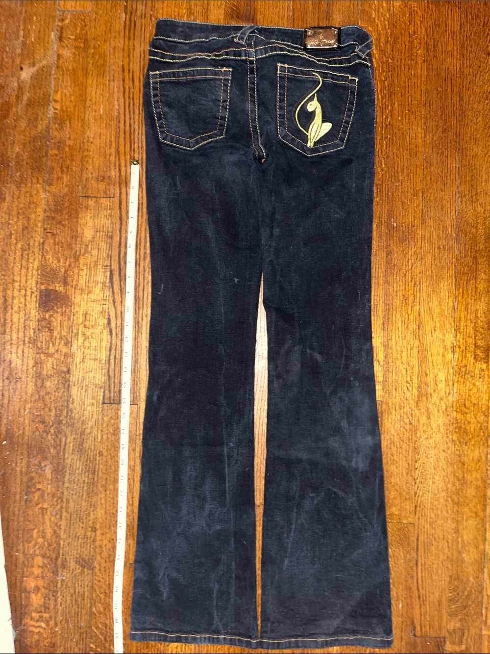 Vintage Baby Phat | Black Flare Jeans with Embroidered Back Detail